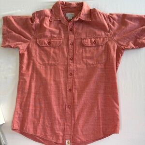 Carhartt Men's Brick Red Button-Up Short Sleeve Shirt